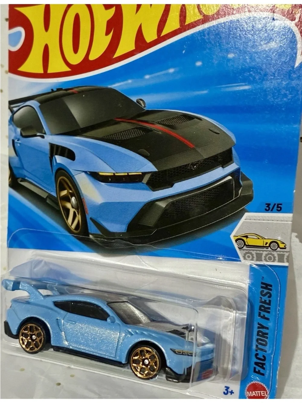 2 Super Treasure Hunt GTD Mustangs (1 peg holder slightly bent) and 2  regular